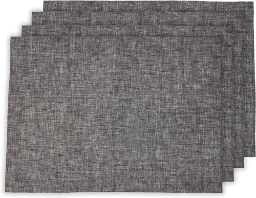 Vista 65 de Solino Home Athena - Juego de 4 manteles individuales cuadrados de lino natural claro de 14 x 14 pulgadas, manteles individuales 100 % lino puro