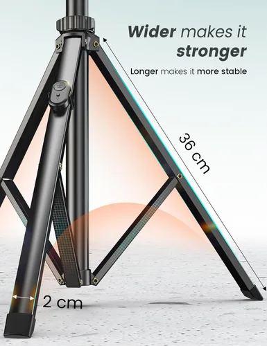 Vista 3 de Trípode extensible de aluminio para teléfono, soporte portátil para grabación de video, trípode de viaje para iPhone/teléfono celular/cámara de luz