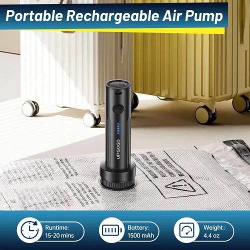 Vista 3 de Bolsas de vacío de viaje para equipaje con bomba eléctrica portátil, bolsas de sellado al vacío para ropa, cubos de embalaje de compresión