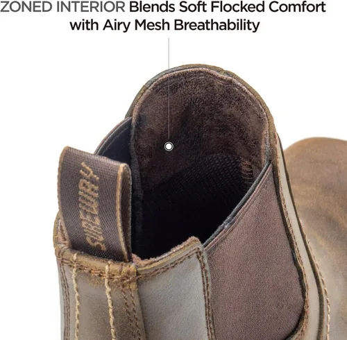 Vista 6 de SUREWAY - Botas vaqueras Chelsea del oeste para hombre, punta cuadrada, resistentes para todo tipo de clima, diseñadas para mayor comodidad