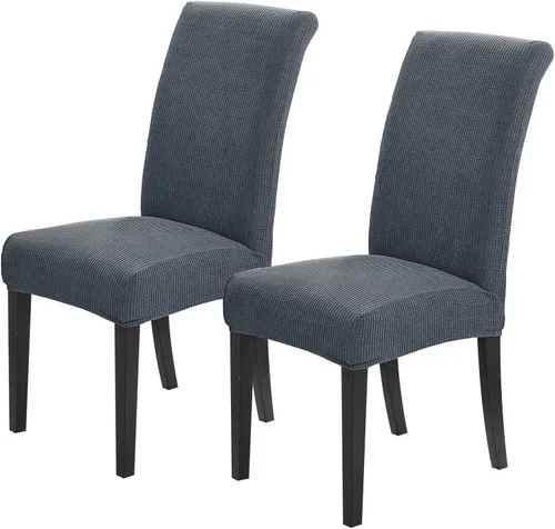 Vista 52 de Joccun - Juego de 2 fundas para sillas de comedor, fundas elásticas para sillas de comedor, fundas de asiento para sillas de comedor, funda de Negro