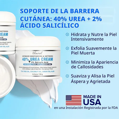 Vista 2 de Ebanel Urea Cream 40% plus Salicylic Acid 2% for Dry Cracked Feet Skin