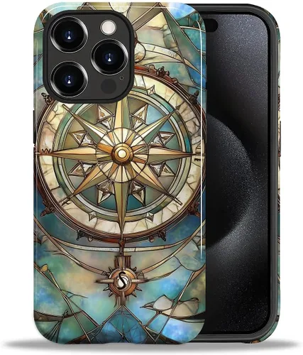 Vista 110 de ZHEGAILIAN Funda para iPhone 11, carcasa dura a prueba de golpes + silicona suave 2 en 1 híbrida, parachoques a prueba de caídas - Vidrio manchado