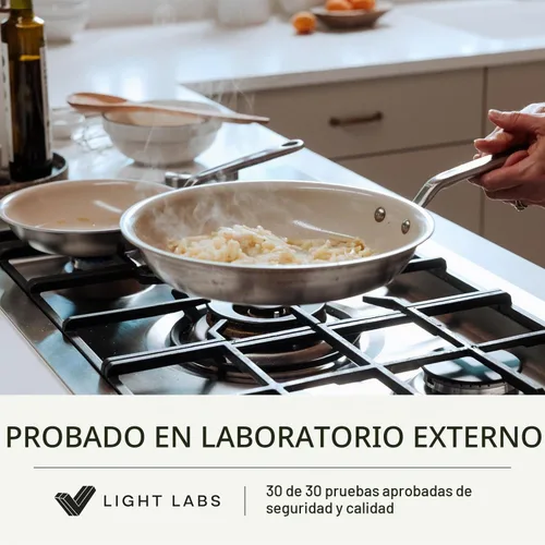 Vista 3 de Made In Cookware - Juego de utensilios de cocina antiadherentes de cerámica (mango inoxidable), revestimiento de 5 capas, incluye sartén