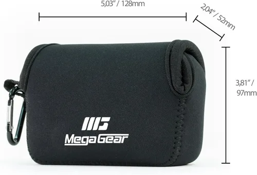 Vista 2 de Megagear Canon Powershot Sx730 Hs, Sx720 Hs, Sx710 Hs, G16, G15 Funda de neopreno ultra ligera para cámara, con mosquetón, color negro - MG1245