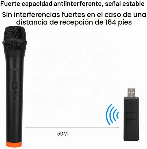 Vista 6 de Tangxi Micrófono VHF, altavoz universal de micrófono de karaoke de mano, más de 110 DB, sistema de micrófono inalámbrico para interiores