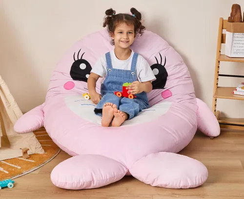 Vista 14 de Hobestluk Puf - Cojín de suelo para puf, puf para adultos, tumbona para sala de estar, dormitorio o sala de juegos (negro, mediano, pingüino)