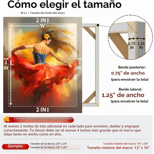 Vista 5 de Barras de Ensanchamiento de Madera DIY para Lienzo Kit de Marco de Lienzo de Madera Sólida Fácil de Montar para Envoltura de Galería Pintura al Óleo