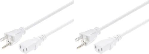 Vista 22 de Monoprice Cable de alimentación NEMA 5-15P a IEC 60320 C13, 18AWG, 10A/1250W, 125V, 3 clavijas, 1 pie, negro, paquete de 6