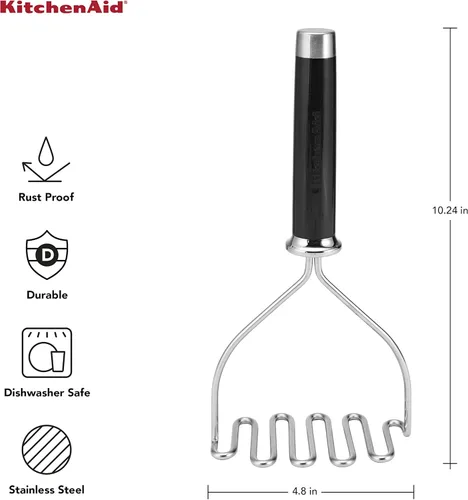 Vista 4 de KitchenAid Gourmet - Triturador de alambre de acero inoxidable, 10.24 pulgadas, negro y KE112OHOBA KitchenAid Classic Euro Peeler, talla única