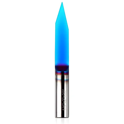 Vista 17 de EANOSIC Broca de enrutador de ranura en V de 15 grados, vástago de 1/4 pulgadas, broca de carburo sólido con revestimiento azul nano para grabado