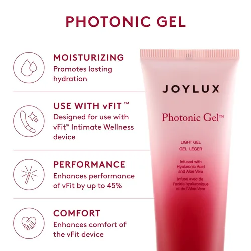 Vista 3 de Joylux - Dispositivo vFit, juego de gel fotónico y toallitas, dispositivo de salud femenina para mujeres, promueve la hidratación natural