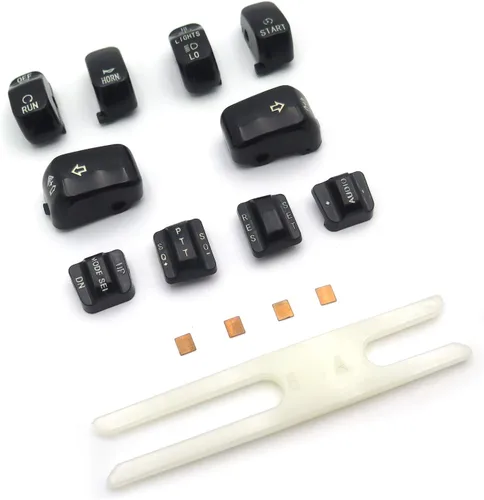 Vista 5 de MT420-001-BK Controles Manuales Negros Tapa de Botones de Carcasa de Interruptor Compatible con Harley Touring 1996-2013 FLHTCU/FLHTK/FLTR/FLTRU