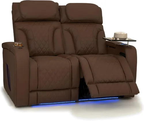 Vista 49 de Seatcraft Luminis 365 - Asiento de cine en casa (fila de 2 biplazas), color carmesí