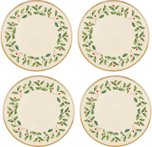 Vista 3 de Lenox Holiday - Juego navideño para postres de 12 piezas, 9.92, rojo y verde