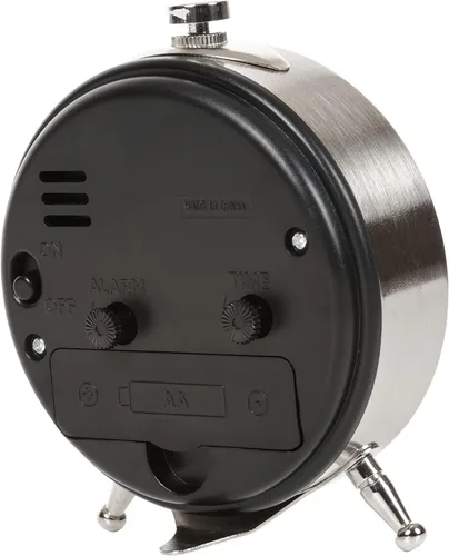 Vista 3 de Equity 25655 - Reloj despertador pequeño de metal plateado