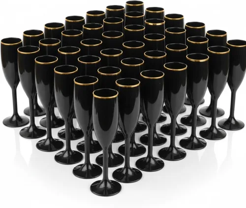 Vista 12 de Domensi 40 copas de champán a granel de 6 onzas, copas de vino de acrílico de Navidad, copas de vino para tostar, copas de champán de plástico