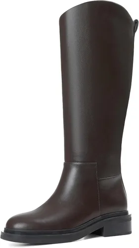 Vista 12 de Knee High Boots for Women Round Toe Flat Low Chunky Heel Boot Side Zipper Dress Long Fashion Tall Boot Fall Winter Riding Boots