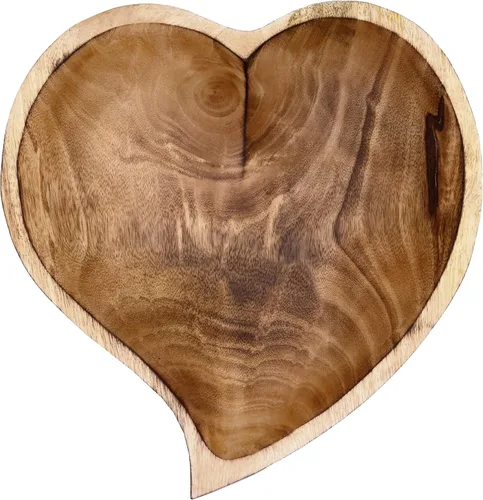 Vista 14 de WitnyStore Cuenco en forma de corazón de 6 pulgadas, funcional y coleccionable, cuenco de madera hecho a mano para servir frutos secos, postres
