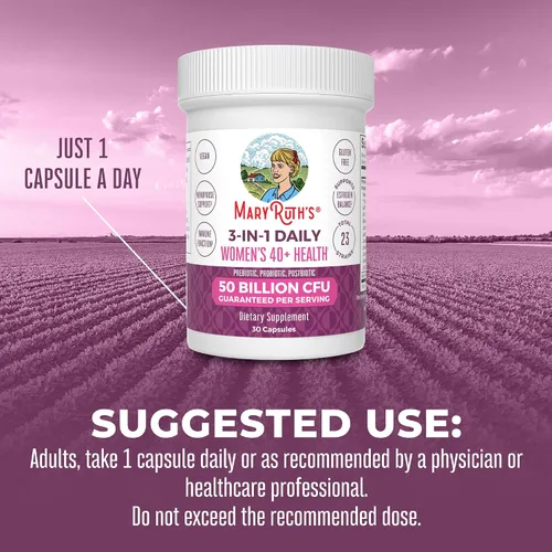 Vista 6 de MaryRuth's 3 en 1 Daily Health 40+ Probióticos para mujeres Suplemento de apoyo hormonal y menopausia para mujeres Cápsulas de salud intestinal