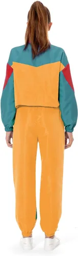 Vista 8 de Conjunto de traje de pista de bloque de color de los años 80, rompevientos de manga larga de los años 90, traje deportivo casual para mujer