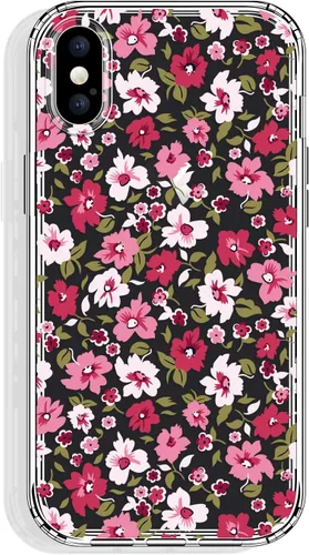 Vista 19 de GYZYA Funda para iPhone X y iPhone Xs, 5.8 pulgadas transparente con diseño floral, lindo protector delgado parachoques de TPU + cubierta trasera a