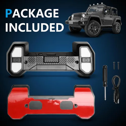 Vista 9 de sukemichi Luz Interior de Mapa Compatible con 2012-2018 Jeep Wrangler JK JKU, Luces de Lectura para Accesorios Jeep JK 2 Puertas 4 Puertas