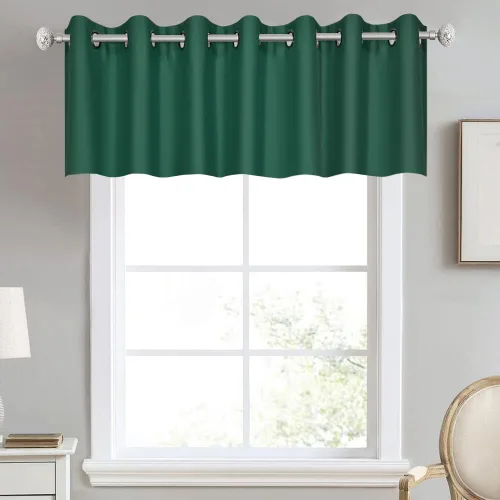 Vista 47 de DECOVSUN Cenefa de cortina opaca amarilla brillante para ventanas de cocina, cenefa opaca con ojales para dormitorio, cenefa corta y recta para sala