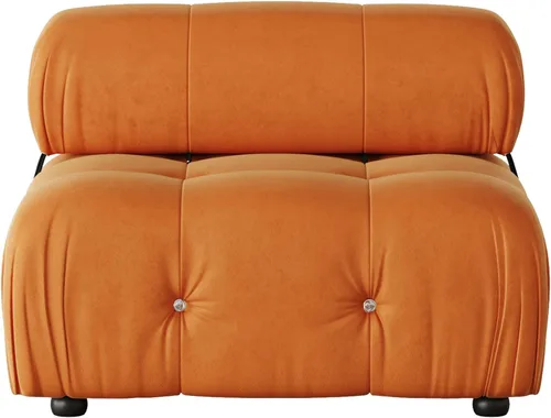Vista 18 de Sofá modular seccional, sofá de terciopelo, asiento medio, beige