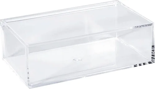 Vista 11 de Hammont Caja de acrílico transparente con tapa con bisagras, pequeño organizador de plástico para oficina, escritorio, maquillaje, manualidades