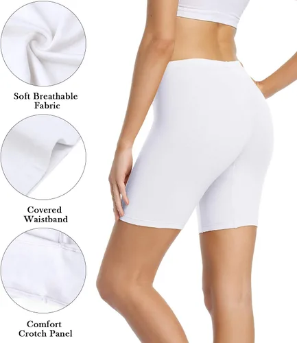 Vista 5 de wirarpa Ropa interior de algodón antirozaduras para mujer, pantalones cortos de pierna larga, paquete de 3