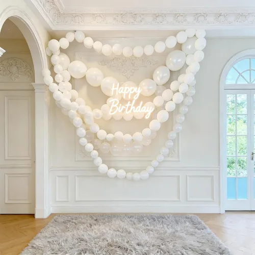 Vista 3 de Globos de enlace blanco perla, 100 globos de enlace rápido de color perla de 6 pulgadas para hacer globos, pared, arco de corazón, globo de cola