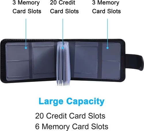 Vista 4 de Wisdompro Soporte para tarjetas de crédito, cartera delgada de cuero con bloqueo RFID, protector organizador de tarjetas de débito