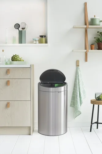 Vista 10 de Brabantia Papelera táctil de reciclaje con cubos de plástico, 10 L y 23 L - Acero mate