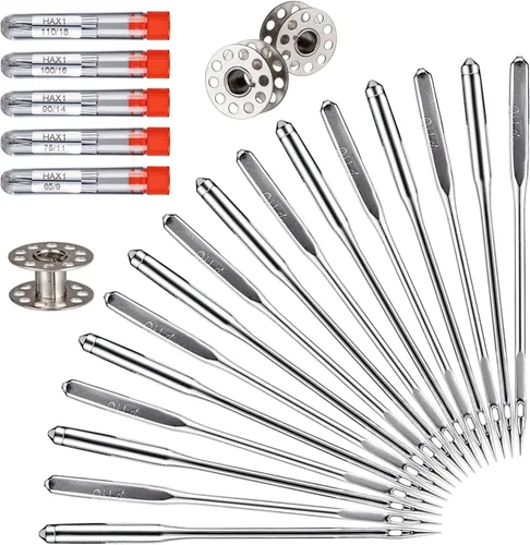 Vista 9 de Agujas para máquina de coser, 10 piezas agujas universales para máquina de coser, compatibles con Singer, Brother, Janome, Varmax, tamaño HAX1 100/16