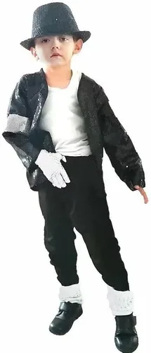 Vista 3 de guangmu Disfraz de Halloween, disfraz de cosplay, juego de rol, disfraz de baile, lentejuelas, 4 piezas, incluye chaqueta, guante, pantalones