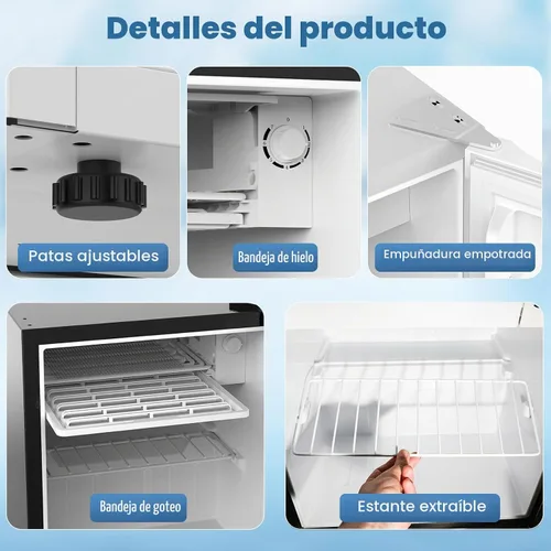 Vista 7 de COWSAR Mini refrigerador de 1.3 pies cúbicos, refrigerador compacto Negro