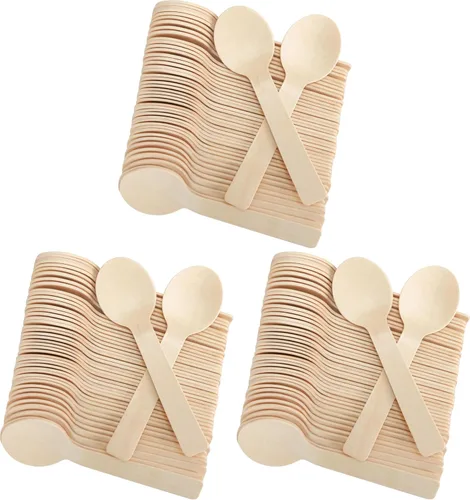 Vista 13 de LotFancy Mini Cucharas de Madera, Paquete de 100, 4 Pulgadas de Largo, Cucharas Desechables de Degustación y Muestreo, Cucharas Degustadoras