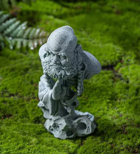Vista 5 de livelyfish Estatua de Buda meditante, pecera, estatuas de Buda zen, figuras de pensador de piedra arenisca para acuario, jardín, decoración