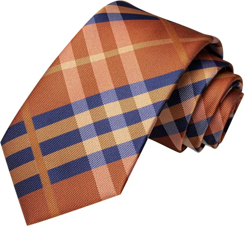 Vista 200 de Hi-Tie Corbata clásica de cachemira para hombre con pañuelo y gemelos a cuadros