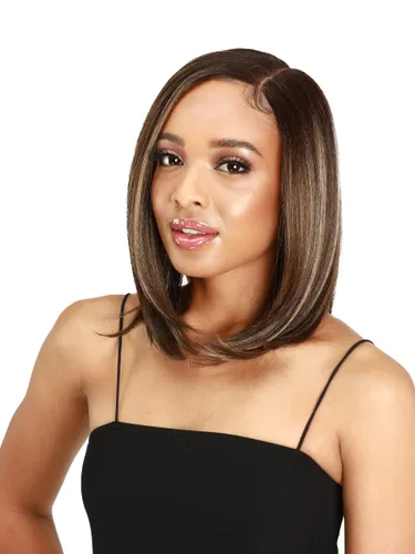 Vista 3 de Zury Sis - Peluca de cabello sintético impecable con solución de línea capilar natural HD con encaje frontal - LF FANY (color: jengibre FFT)