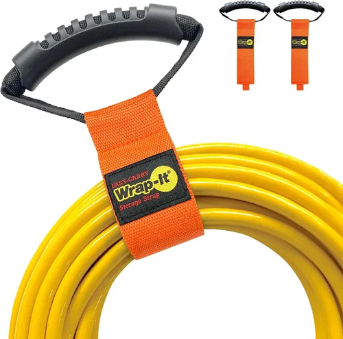 Vista 14 de Correas Wrap-It Storage de fácil transporte – 22 pulgadas (paquete de 2) – Correa de transporte de gancho y bucle de alta resistencia, colgador
