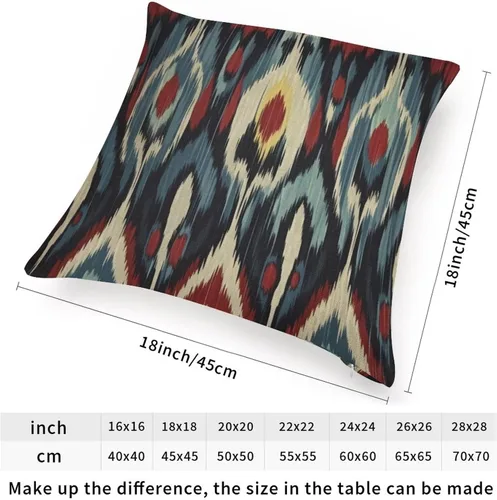 Vista 2 de Fundas de almohada Ikat de estilo bohemio con diseño de Ikat turco, azul, verde, rojo, crema, funda de cojín decorativa para sofá, funda de almohada
