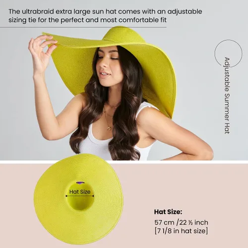 Vista 30 de San Diego Hat Company Ultrabraid Sombrero con ala extra grande, para mujer.