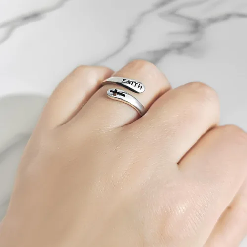 Vista 45 de Anillo de plata de ley 925, minimalista, ajustable, hecho a mano, para mujeres y niñas