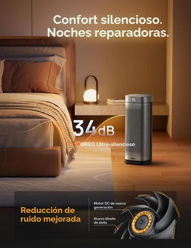 Vista 6 de Dreo Calentadores de Espacio para Uso Interior, Calentadores Portátiles de Calentamiento Rápido de 16 Pulgadas con Control Remoto, Temporizador
