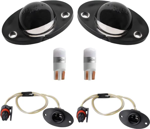 Vista 6 de HERCOO Faros de luz para placa de auto para 1994-2002 Dodge RAM 1500 2500 3500, Negro
