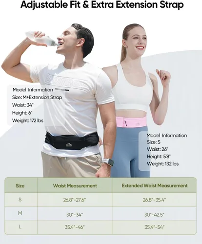 Vista 7 de Zelvot Cinturón de Correr con Riñonera Ajustable de 400ml Suave, Riñonera de Correr con Soporte para Teléfono y Toalla de Gimnasio, Bolsa de Cintura