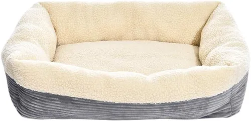 Vista 3 de Amazon Basics Cama para mascotas autocalentable lavable a máquina de 24 pulgadas para gatos o perros, rectangular, gris, 24 pulgadas de largo x 20