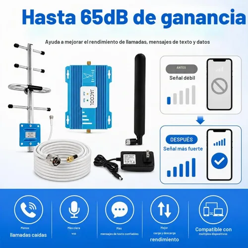 Vista 2 de Cell Phone Signal Booster for AT&T & T-Mobile, 5G 4G LTE Band 12/17 700MHz ATT/Blue